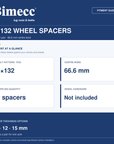 Bimecc 5x132 Wheel Spacers - 66.6mm Centre Bore - Pair — Bimecc branded fitment and specification guide