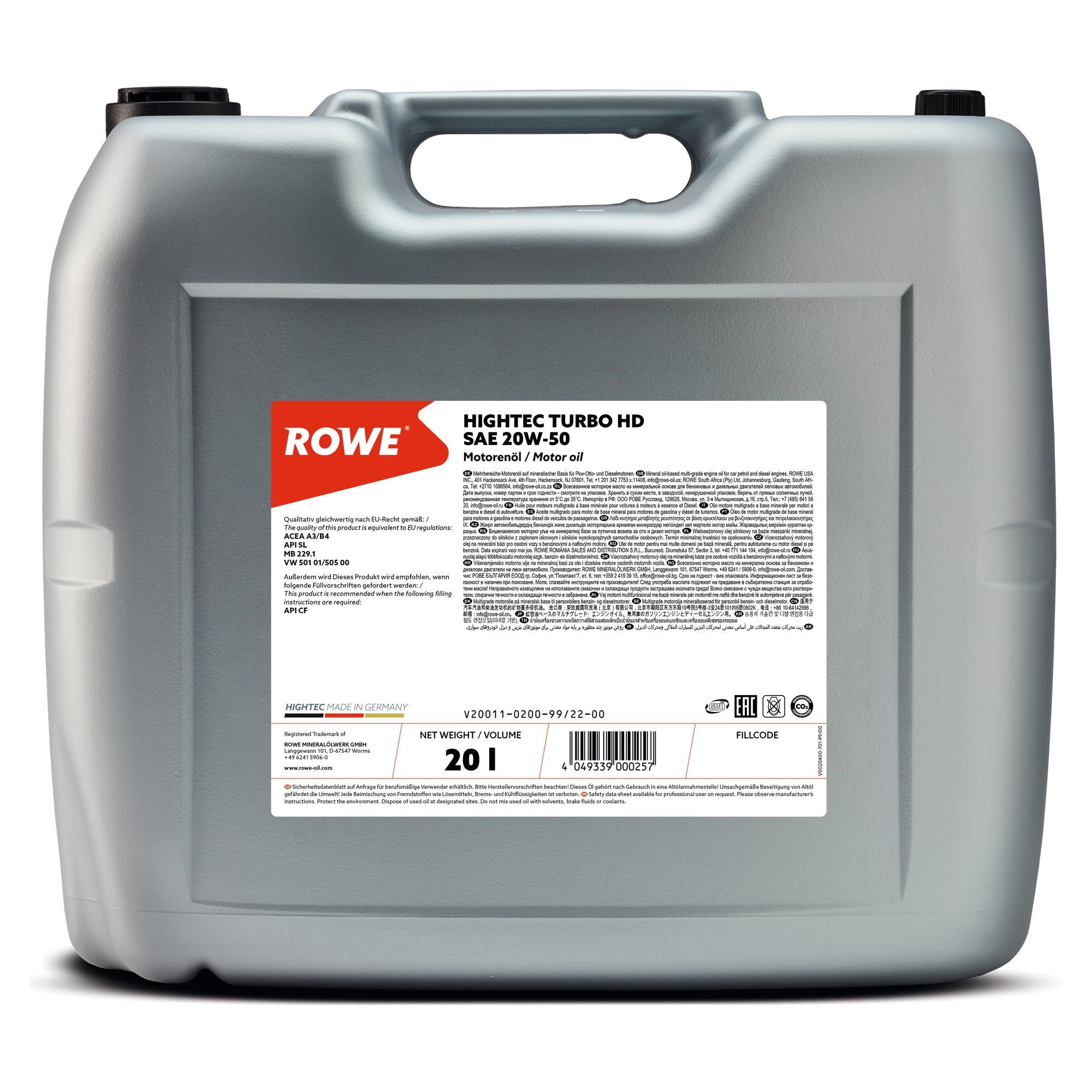ROWE HIGHTEC TURBO HD SAE 20W-50