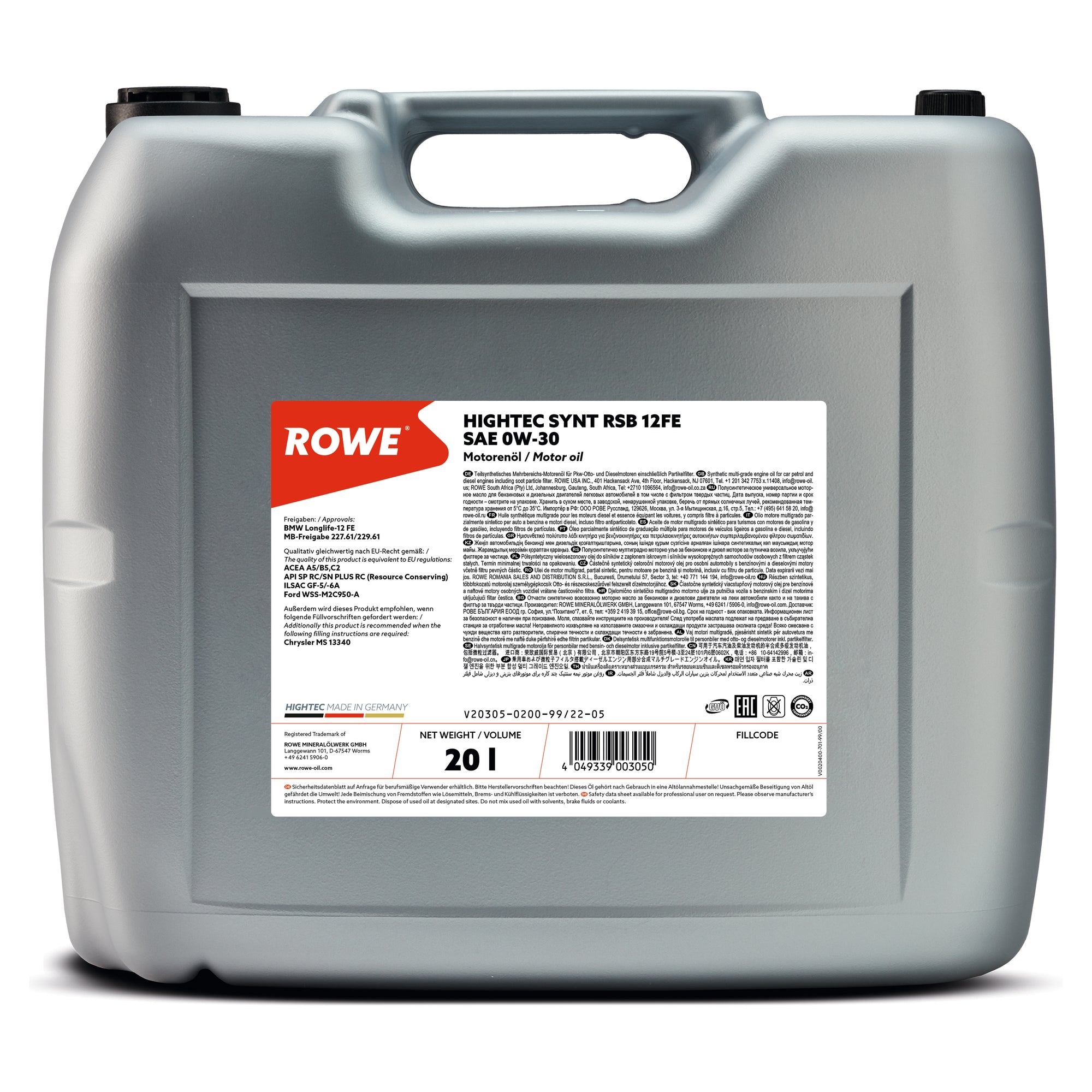 ROWE HIGHTEC SYNT RSB 12FE SAE 0W-30