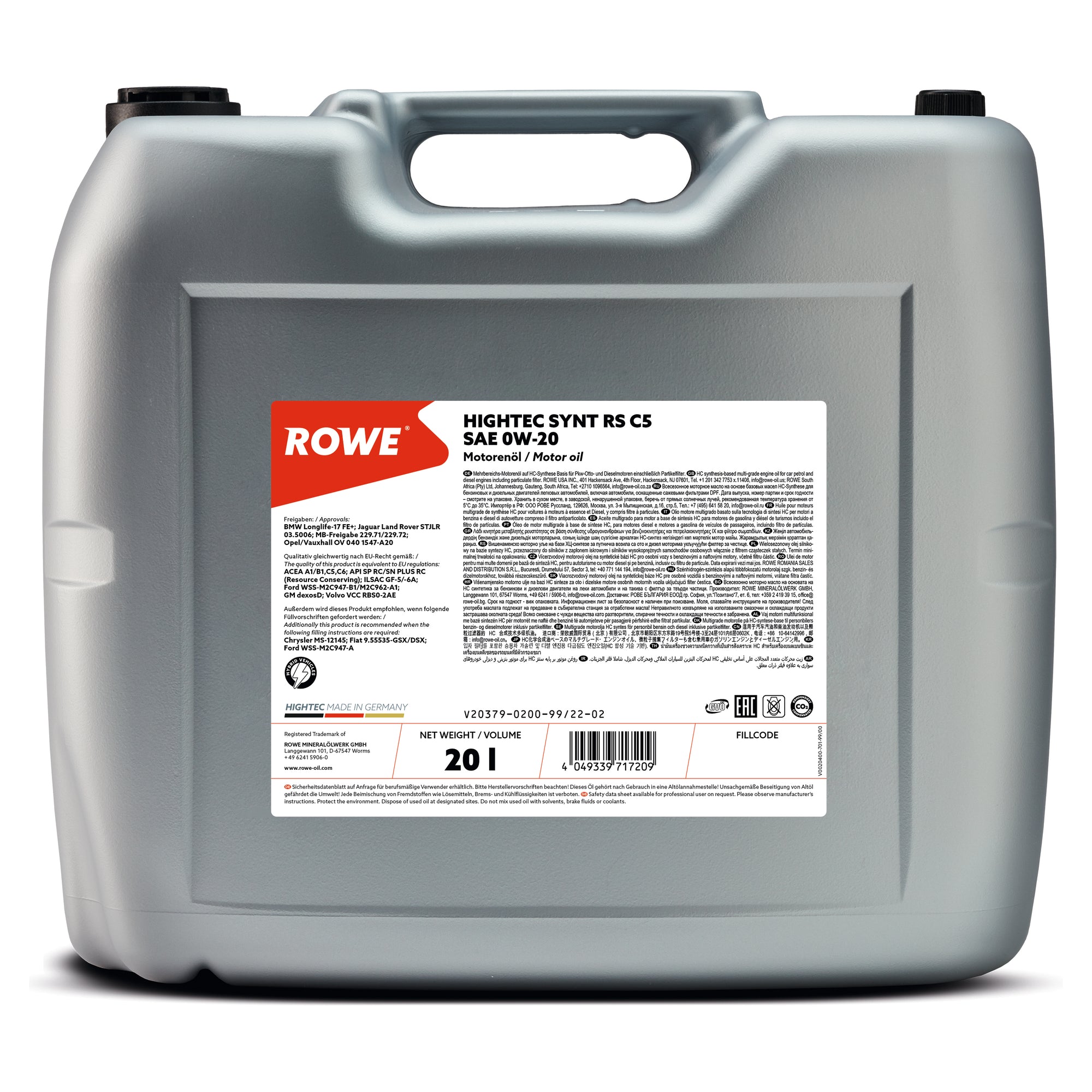 ROWE HIGHTEC SYNT RS C5 SAE 0W-20