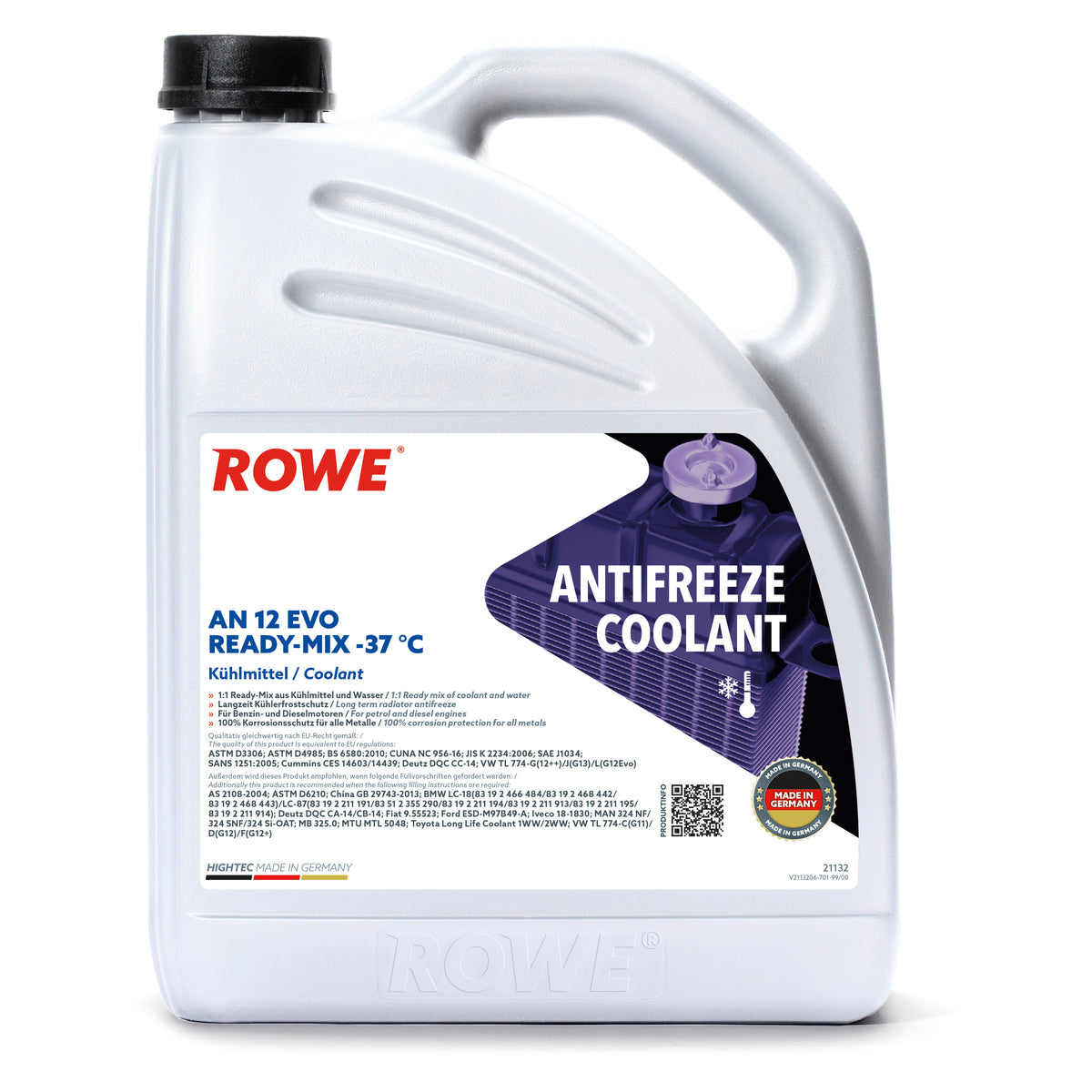 ROWE HIGHTEC ANTIFREEZE COOLANT AN 12 EVO RM -40°C (G12) - 21132