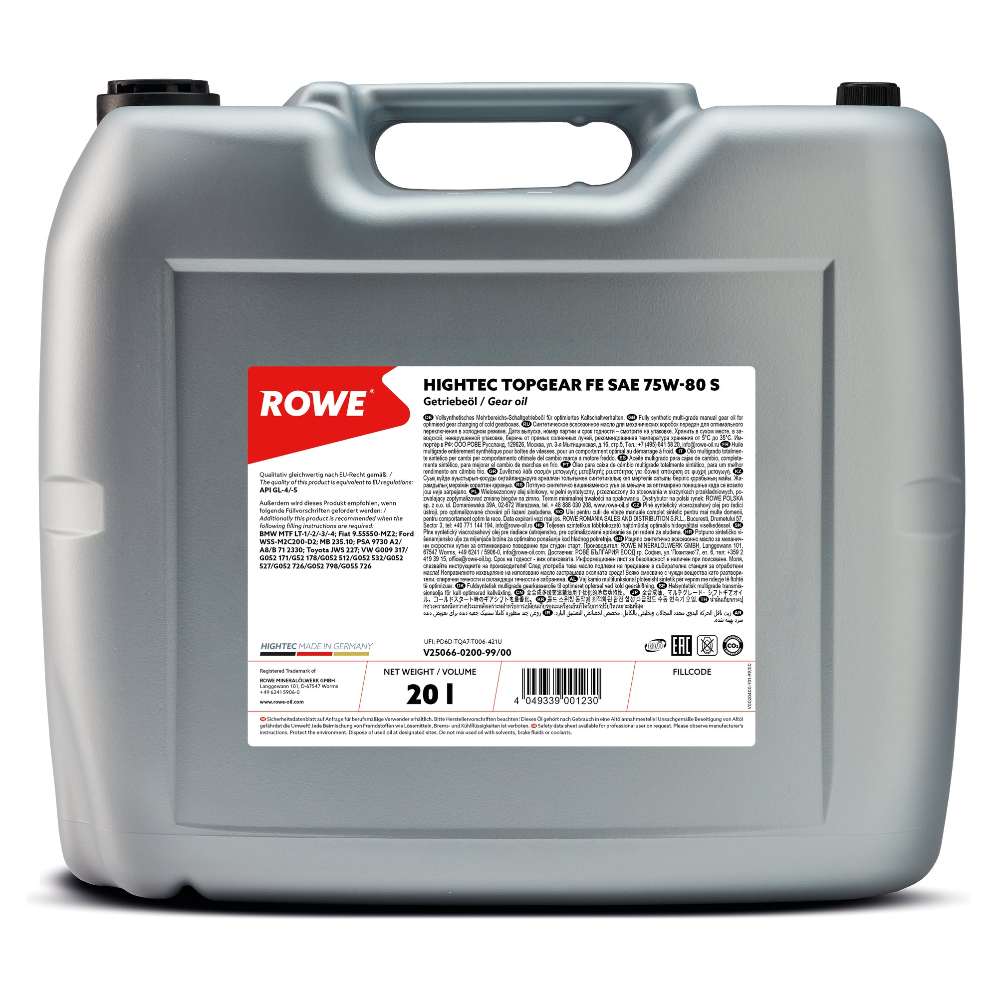 ROWE Hightec Topgear FE SAE 75W-80 S Transmission Oil - 25066