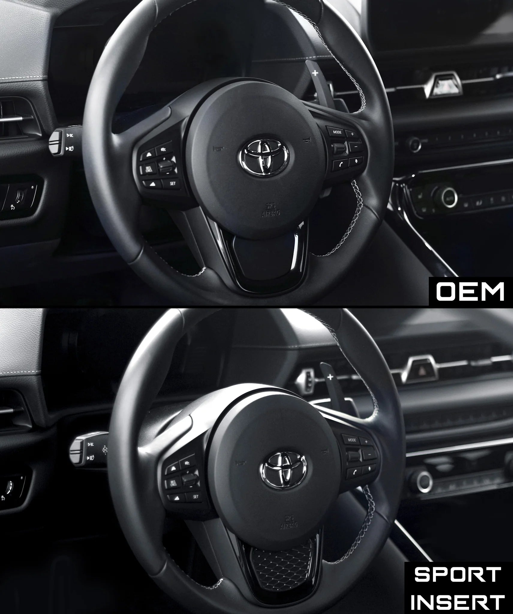 Toyota GR Supra (A90) BLACKLINE Performance Sport Steering Wheel Insert BY GOLDENWRENCH