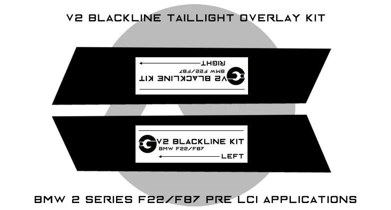 BMW 2 Series 2014-2017 (F22/F87 Pre-LCI) Taillight Overlay Kit by GOLDENWRENCH