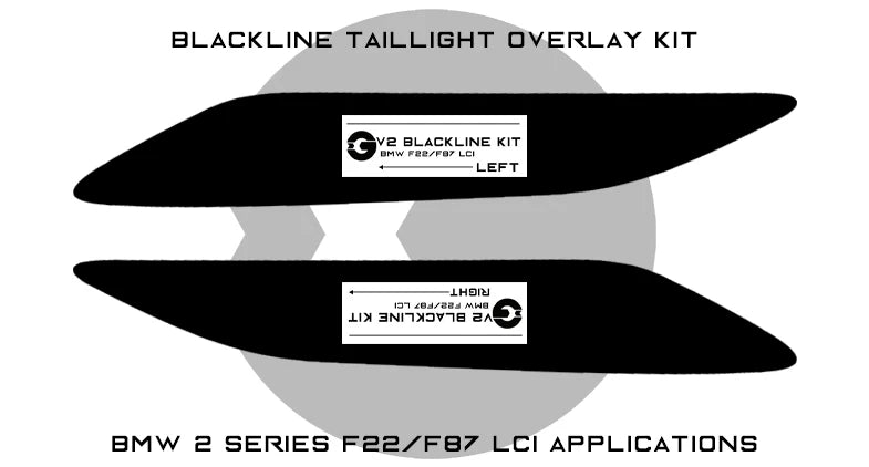BMW 2 Series 2018-2020 (F22/F87 LCI) Taillight Overlay Kit by GOLDENWRENCH