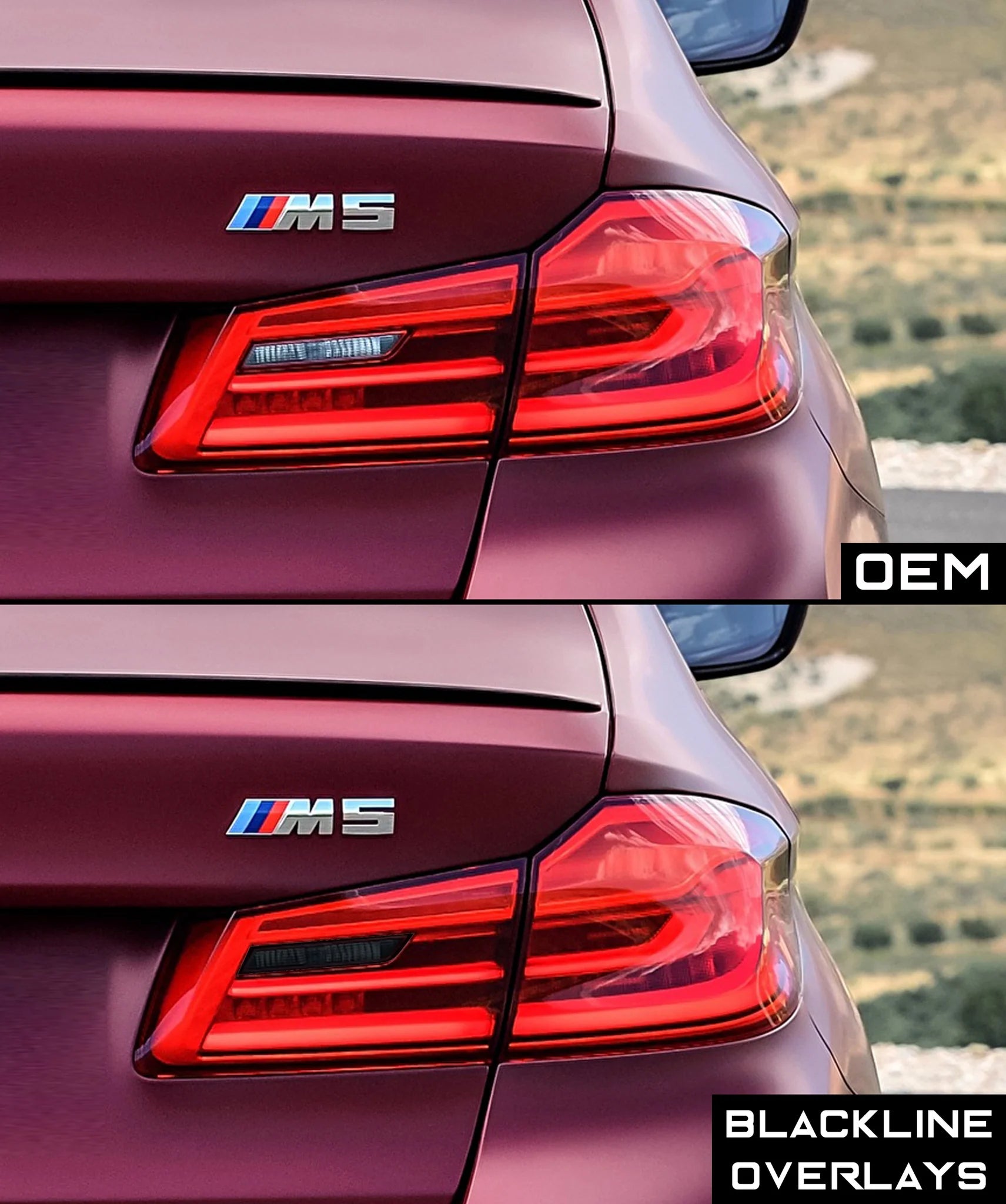 BMW 5 Series 2017-2020 (G30/F90 Pre-LCI) Taillight Overlay Kit by GOLDENWRENCH