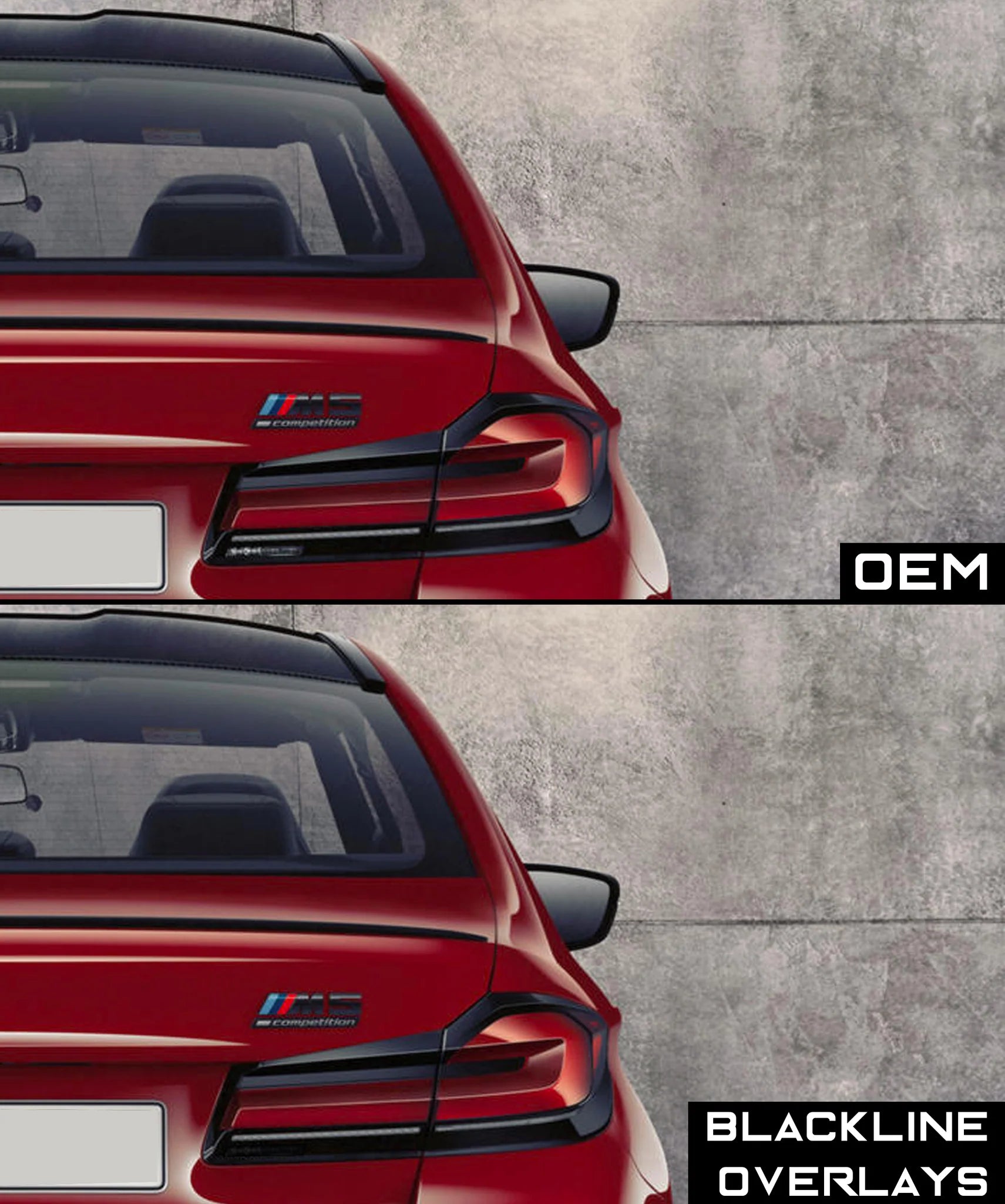 BMW 5 Series 2021+ (G30/F90 LCI) Taillight Overlay Kit by GOLDENWRENCH