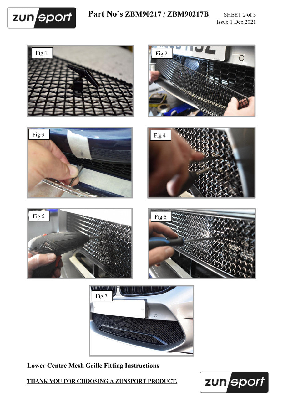 BMW M5 F90 Front Centre Grille by ZUNSPORT