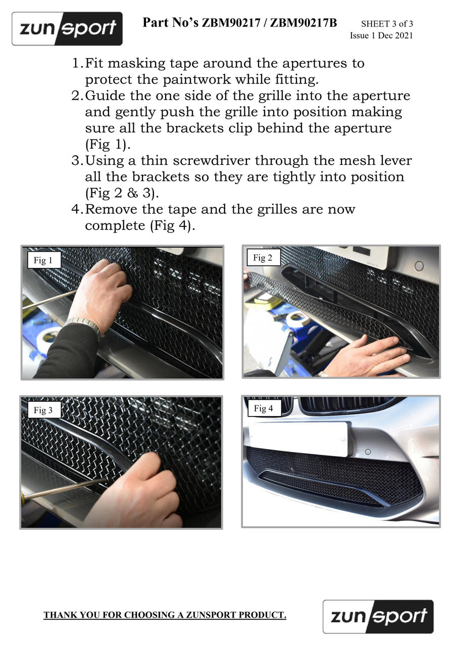 BMW M5 F90 Front Grille Complete Set by ZUNSPORT