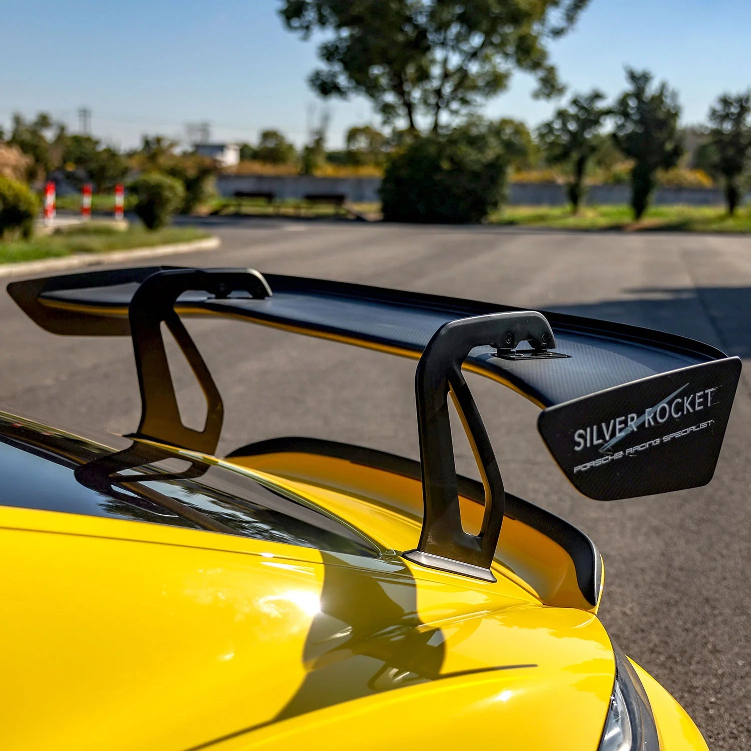 PORSCHE 718 GT4RS / CLUBSPORT - DRY CARBON FIBER CLUBSPORT REAR WING by SILVER ROCKET