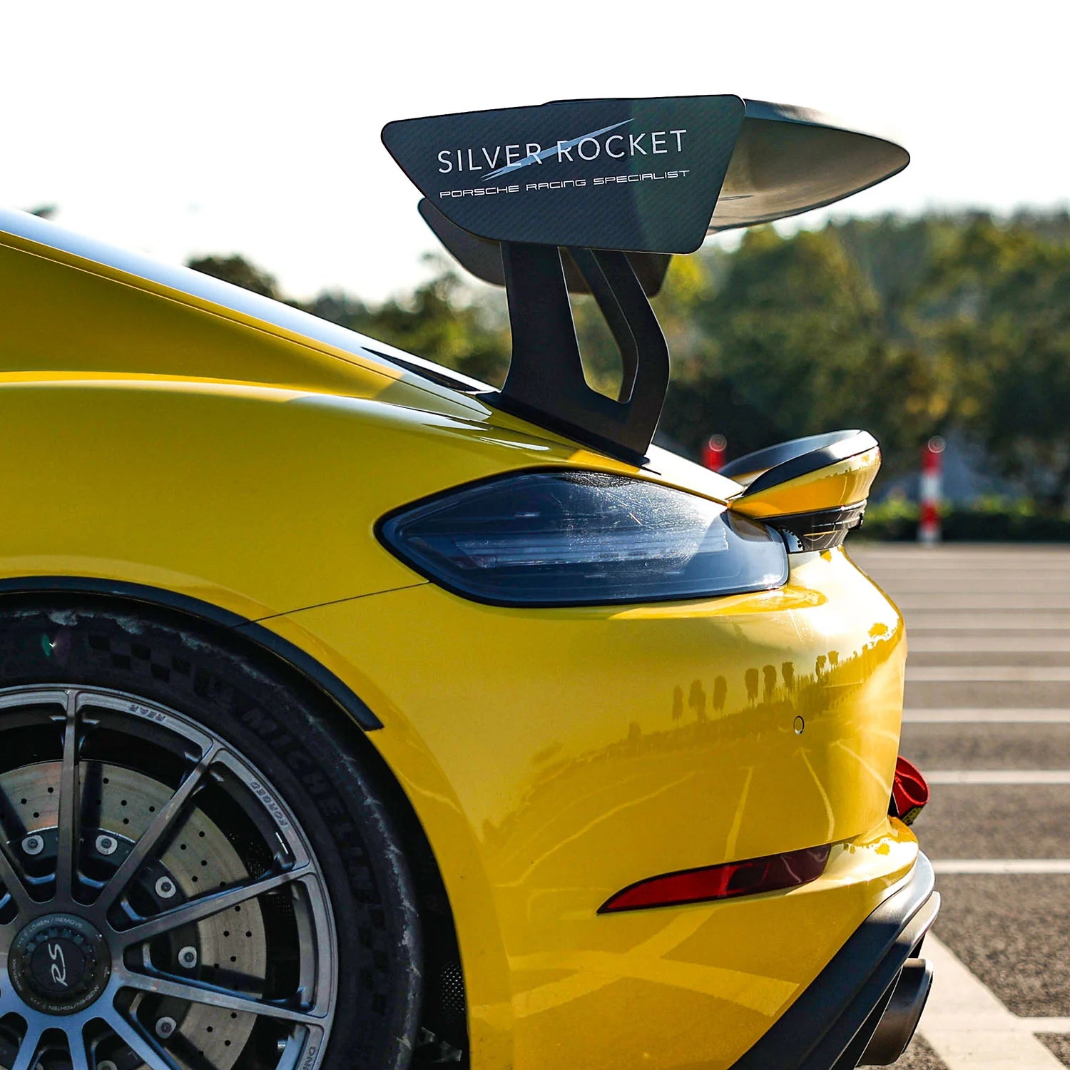 PORSCHE 718 GT4RS / CLUBSPORT - DRY CARBON FIBER CLUBSPORT REAR WING by SILVER ROCKET