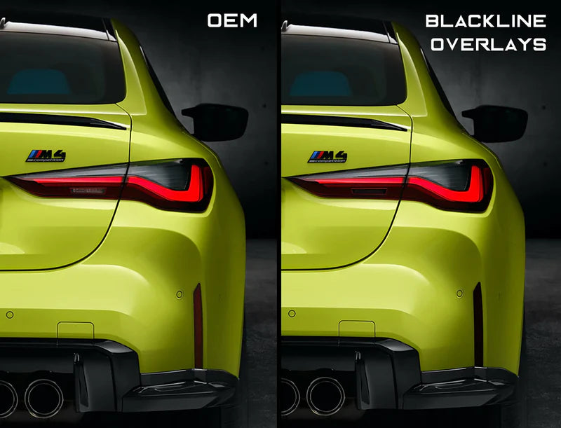 BMW M3 G80 G81 &amp; M4 G82 G83 REAR REFLECTOR OVERLAY KIT BY GOLDENWRENCH