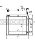 Koyorad Performance Radiator: Mazda RX-7 FC 1.3L Turbo N-FLO Dual Pass 1986-1991