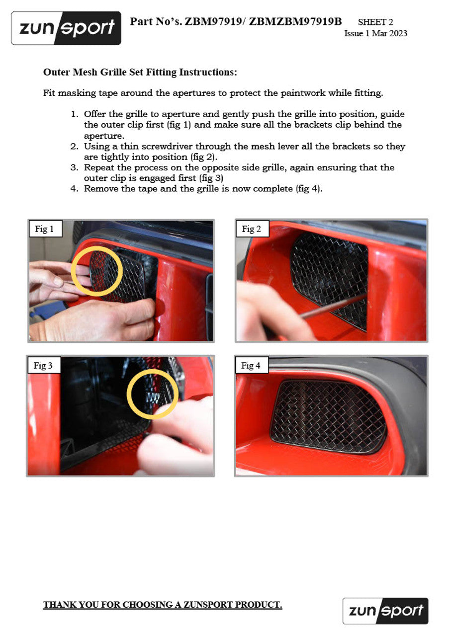 MINI GP - Centre Grille Set by ZUNSPORT
