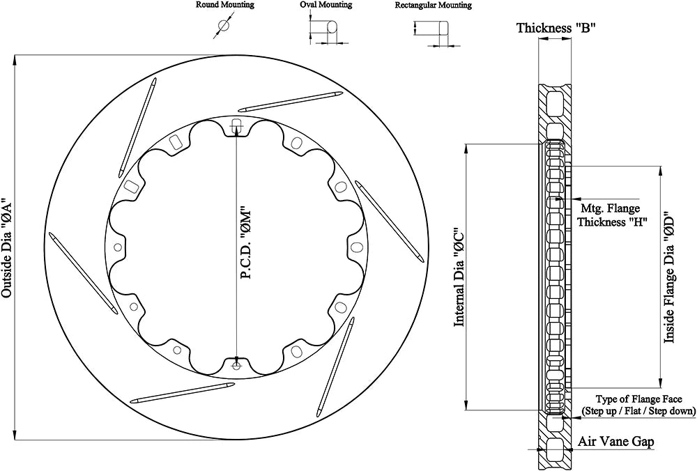 Paragon Rotor Rings - 380mm x 28mm - P.C.D. 240mm - I.D. 266mm - D55
