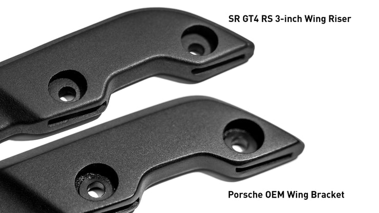 PORSCHE 718 GT4 / RS - 3-INCH WING RISER (OEM ALUMINIUM CASTING) by SILVER ROCKET