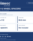 Bimecc 5x112 Wheel Spacers - 66.6mm Centre Bore - Pair — Bimecc branded fitment and specification guide