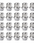 Representative 20-pack of chrome Ford conical-seat wheel nuts; selected pack size may differ