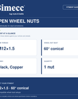 Bimecc M12x1.5 60° Open Wheel Nuts — Bimecc branded fitment and specification guide