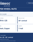 Bimecc M14x1.25 60° Open Wheel Nuts — Bimecc branded fitment and specification guide