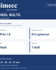 Bimecc M14x1.5 R13 Wheel Bolts - Black — Bimecc branded fitment and specification guide