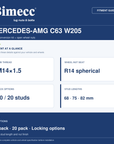 Bimecc Stud Conversion Kit - Mercedes-AMG C63 W205 (M14x1.5 R14) — Bimecc branded fitment and specification guide