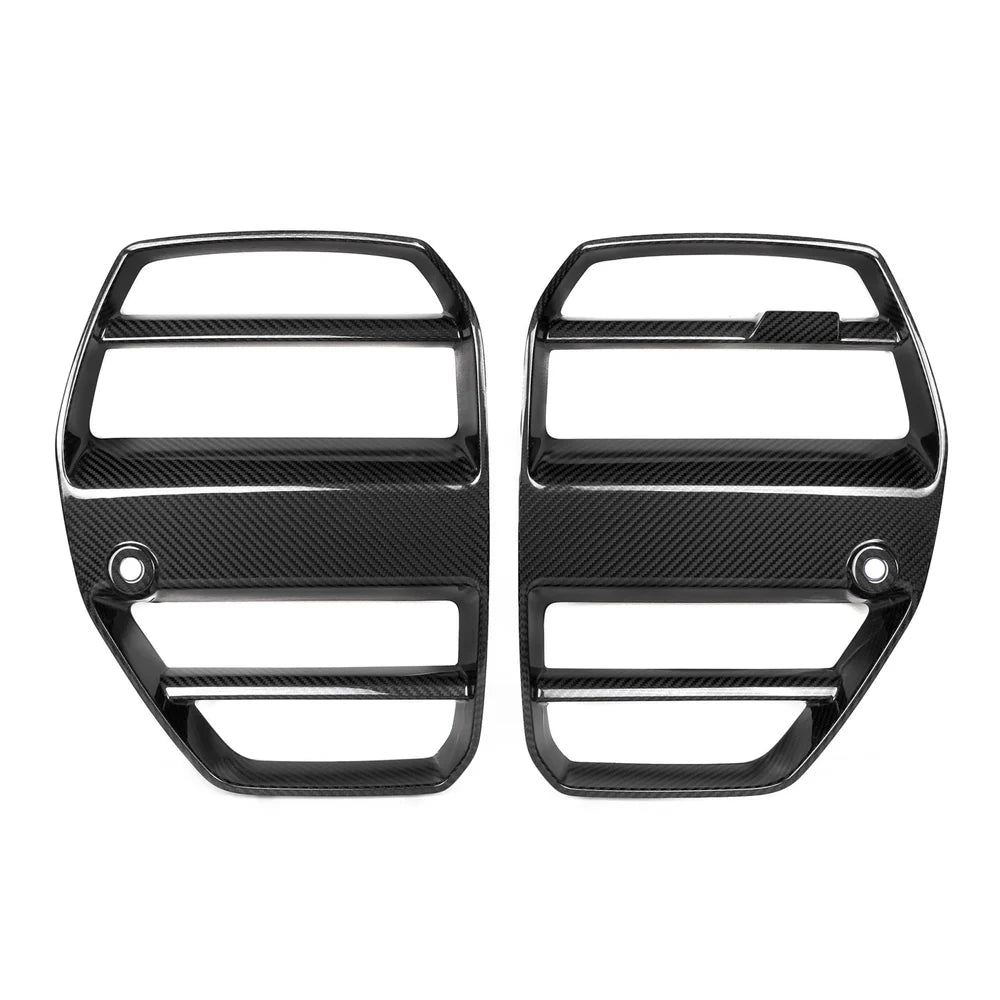 BMW G80 G81 M3 &amp; G82 G83 M4 Pre-Preg Carbon Fibre GT Front Kidney Grilles by TRE (2021+)