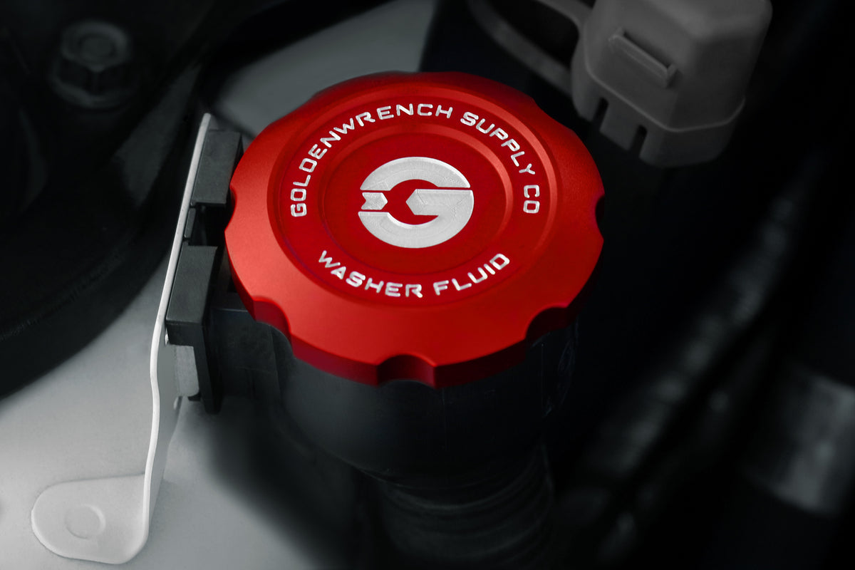 BMW E9X GoldenWrench BLACKLINE red washer fluid cap