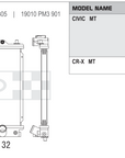 Koyorad KS080146 spec sheet — Honda Civic EF / CRX MT D15B ZC fitment and dimensions