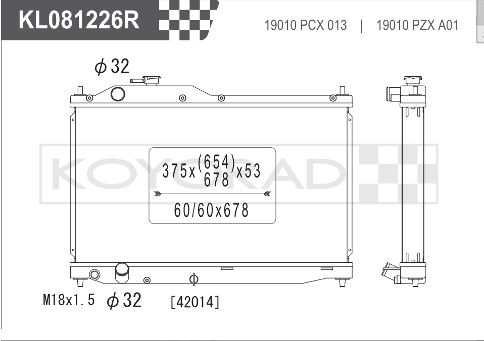 Koyorad Performance Radiator - Honda S2000 AP1 F20C MT 1999-2009