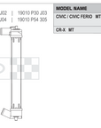 Koyorad KH080300U06 Performance Radiator - Honda Civic EG CR-X B16A MT dimensions diagram