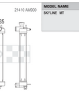 Koyorad KL021634R Performance Radiator - Nissan Skyline V35 Infiniti G35 VQ35DE MT dimensions diagram