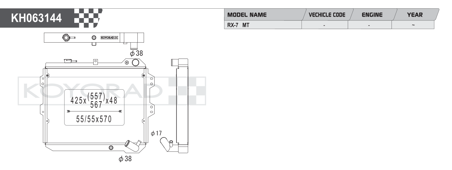 Koyorad Performance Radiator - Mazda RX-7 FB S3 1983-1985
